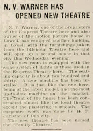 Empress Theatre - May 5 1915 Belding Banner Article On Idlehour (newer photo)